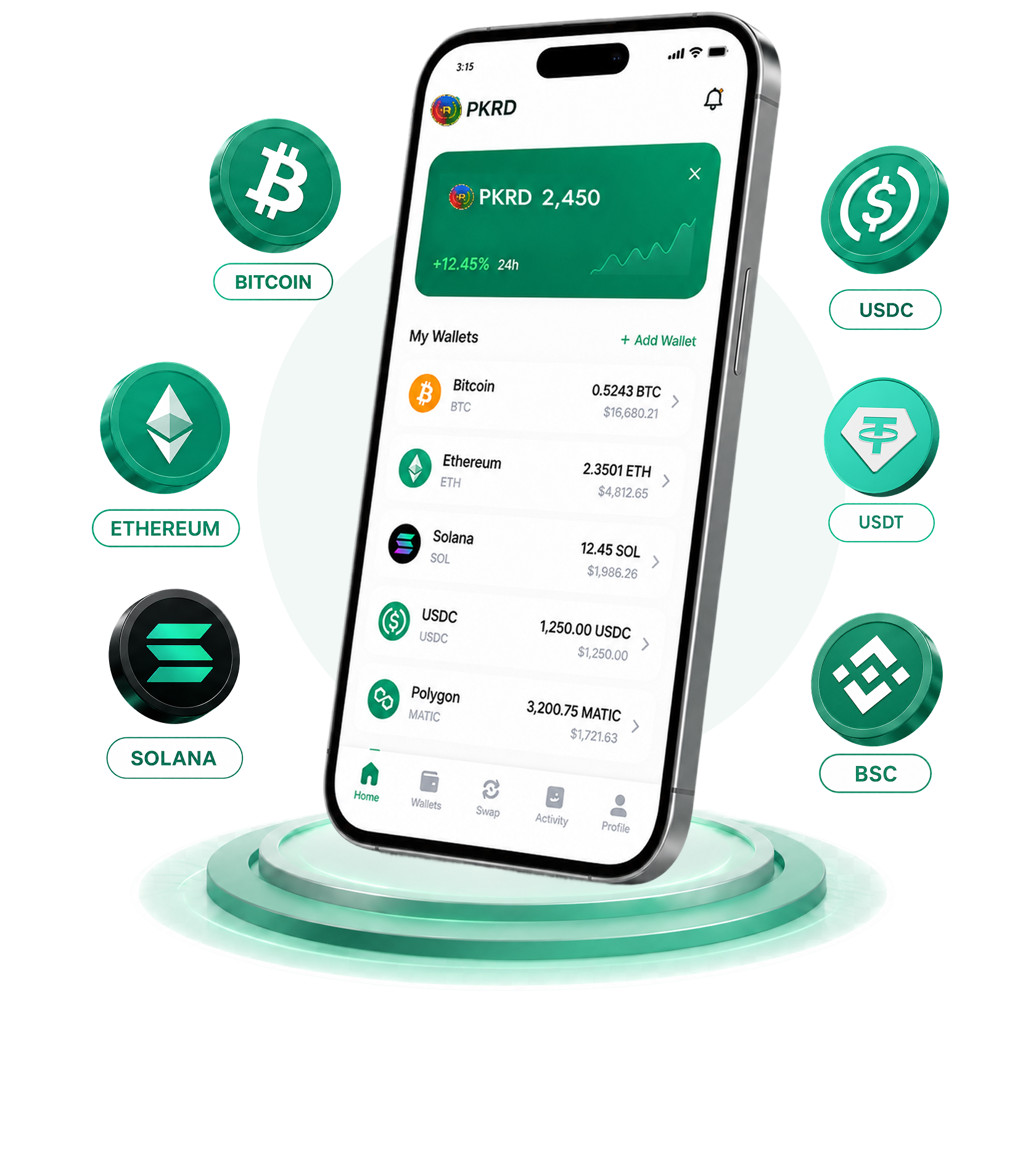 Transforming blockchain into real-world currency visualization
